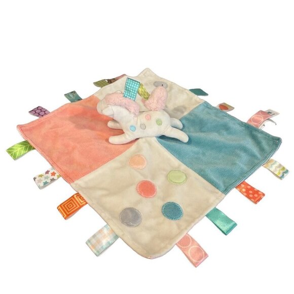 Taggies Mary Meyer Baby Lovey Security Plush Blanket Unicorn Pink Purple Satin - Picture 1 of 7